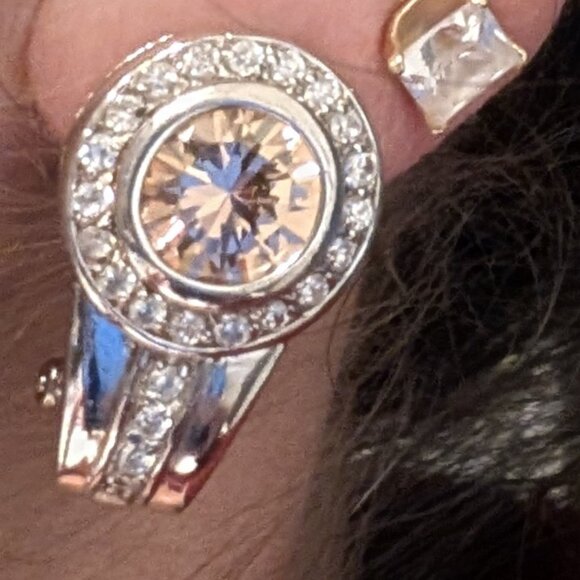 Sterling Silver Peach topaz earrings and pendant - Picture 3 of 8